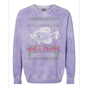 Xmas Santa Ugly Merry Fishmas Crappie Fish Christmas Colorblast Crewneck Sweatshirt