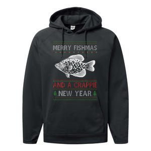 Xmas Santa Ugly Merry Fishmas Crappie Fish Christmas Performance Fleece Hoodie