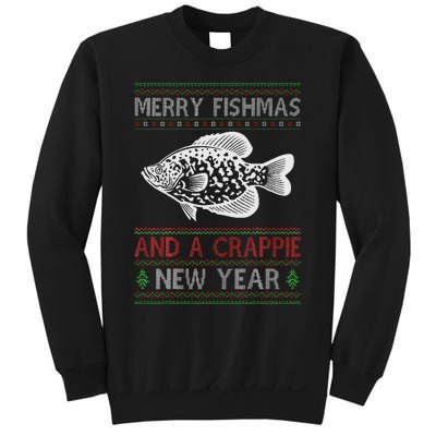 Xmas Santa Ugly Merry Fishmas Crappie Fish Christmas Sweatshirt