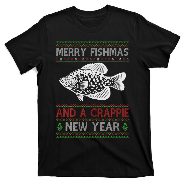 Xmas Santa Ugly Merry Fishmas Crappie Fish Christmas T-Shirt