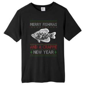 Xmas Santa Ugly Merry Fishmas Crappie Fish Christmas Tall Fusion ChromaSoft Performance T-Shirt