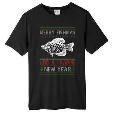 Xmas Santa Ugly Merry Fishmas Crappie Fish Christmas Tall Fusion ChromaSoft Performance T-Shirt