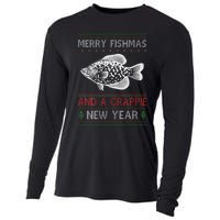 Xmas Santa Ugly Merry Fishmas Crappie Fish Christmas Cooling Performance Long Sleeve Crew