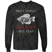 Xmas Santa Ugly Merry Fishmas Crappie Fish Christmas Tie-Dye Long Sleeve Shirt