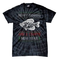 Xmas Santa Ugly Merry Fishmas Crappie Fish Christmas Tie-Dye T-Shirt