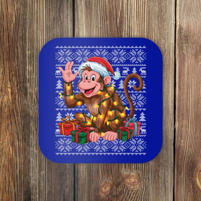 Xmas Style Ugly Santa Hat Monkey Christmas Gift Coaster