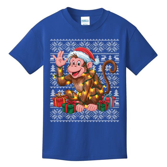 Xmas Style Ugly Santa Hat Monkey Christmas Gift Kids T-Shirt