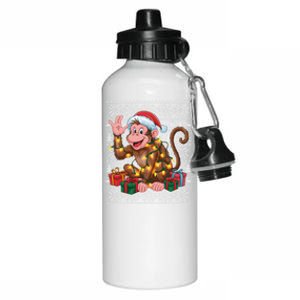 Xmas Style Ugly Santa Hat Monkey Christmas Gift Aluminum Water Bottle