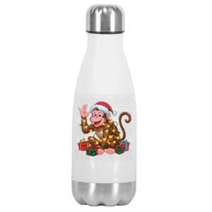 Xmas Style Ugly Santa Hat Monkey Christmas Gift Stainless Steel Insulated Water Bottle