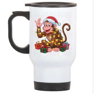 Xmas Style Ugly Santa Hat Monkey Christmas Gift Stainless Steel Travel Mug