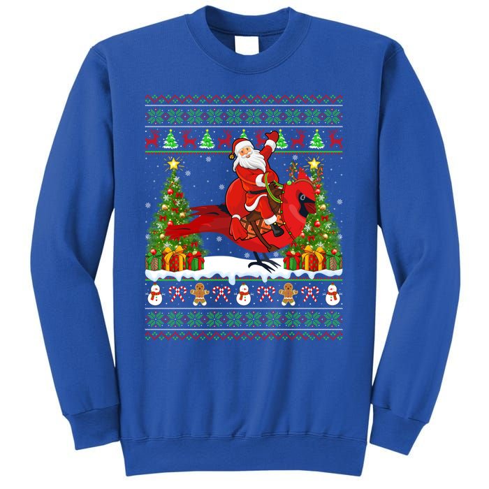 Xmas Sweater Ugly Santa Riding Cardinal Bird Christmas Gift Sweatshirt