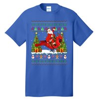 Xmas Sweater Ugly Santa Riding Cardinal Bird Christmas Gift Tall T-Shirt