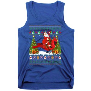 Xmas Sweater Ugly Santa Riding Cardinal Bird Christmas Gift Tank Top