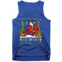 Xmas Sweater Ugly Santa Riding Cardinal Bird Christmas Gift Tank Top