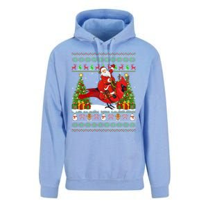 Xmas Sweater Ugly Santa Riding Cardinal Bird Christmas Gift Unisex Surf Hoodie