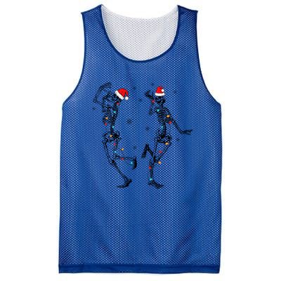 Xmas Tree Christmas Lights Christmas Skeleton Dancing Gift Mesh Reversible Basketball Jersey Tank