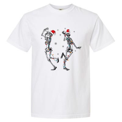 Xmas Tree Christmas Lights Christmas Skeleton Dancing Gift Garment-Dyed Heavyweight T-Shirt