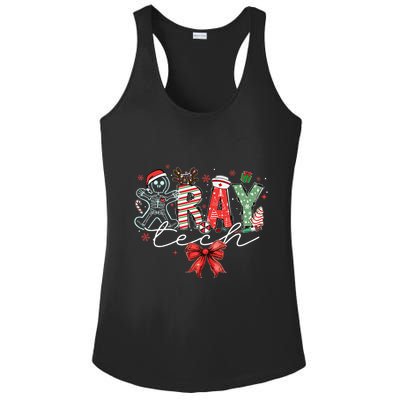 Xray Tech Christmas Bow Rad Tech Radiology Ladies PosiCharge Competitor Racerback Tank