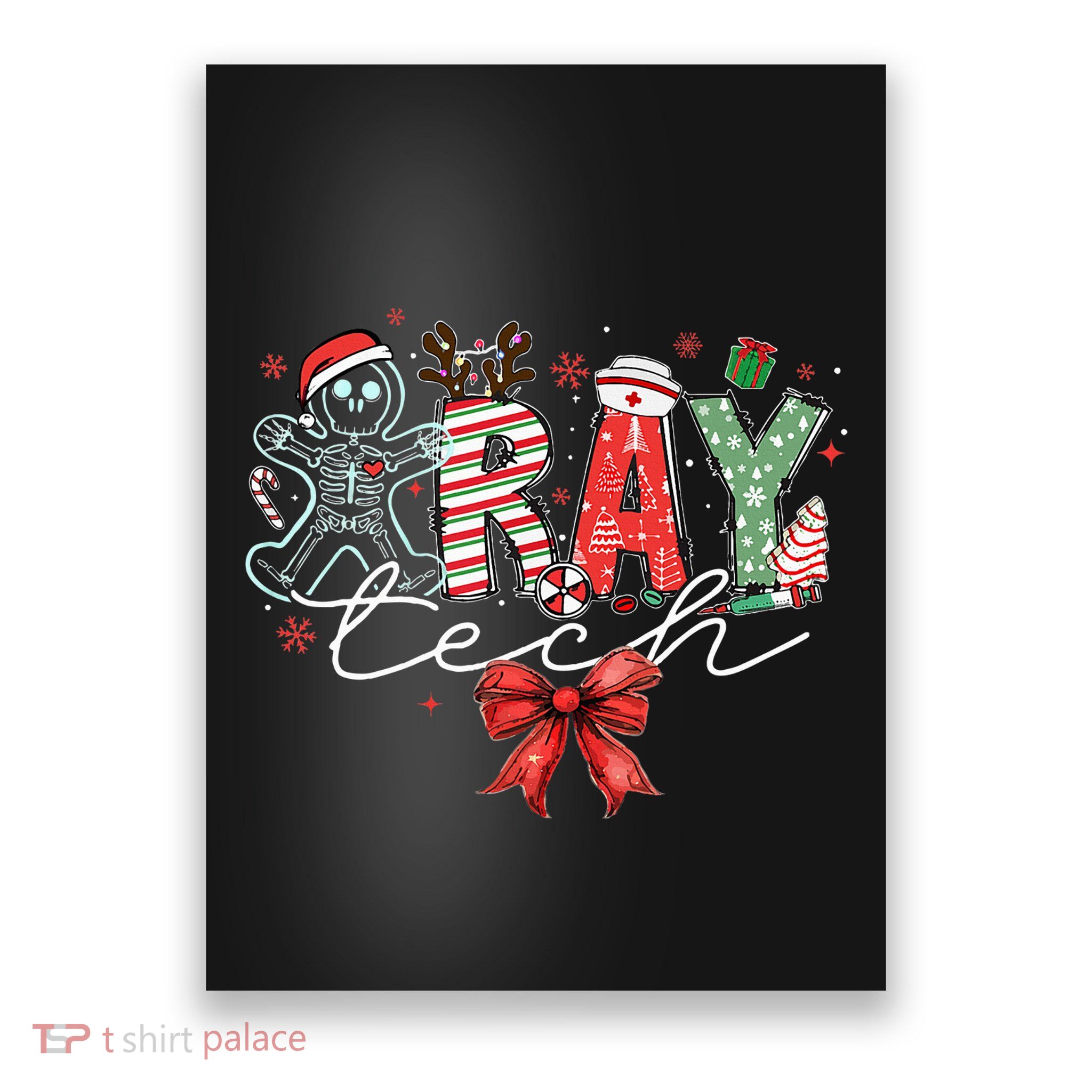 Xray Tech Christmas Bow Rad Tech Radiology Poster