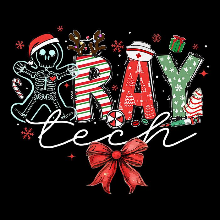 Xray Tech Christmas Bow Rad Tech Radiology Baby Bodysuit