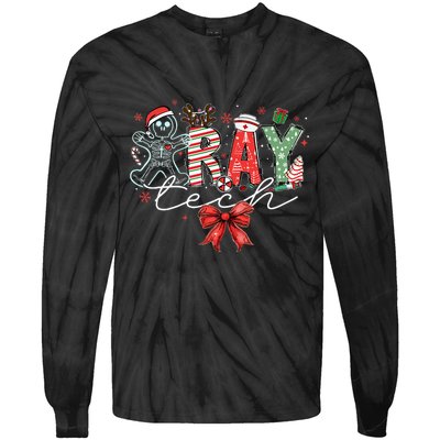 Xray Tech Christmas Bow Rad Tech Radiology Tie-Dye Long Sleeve Shirt