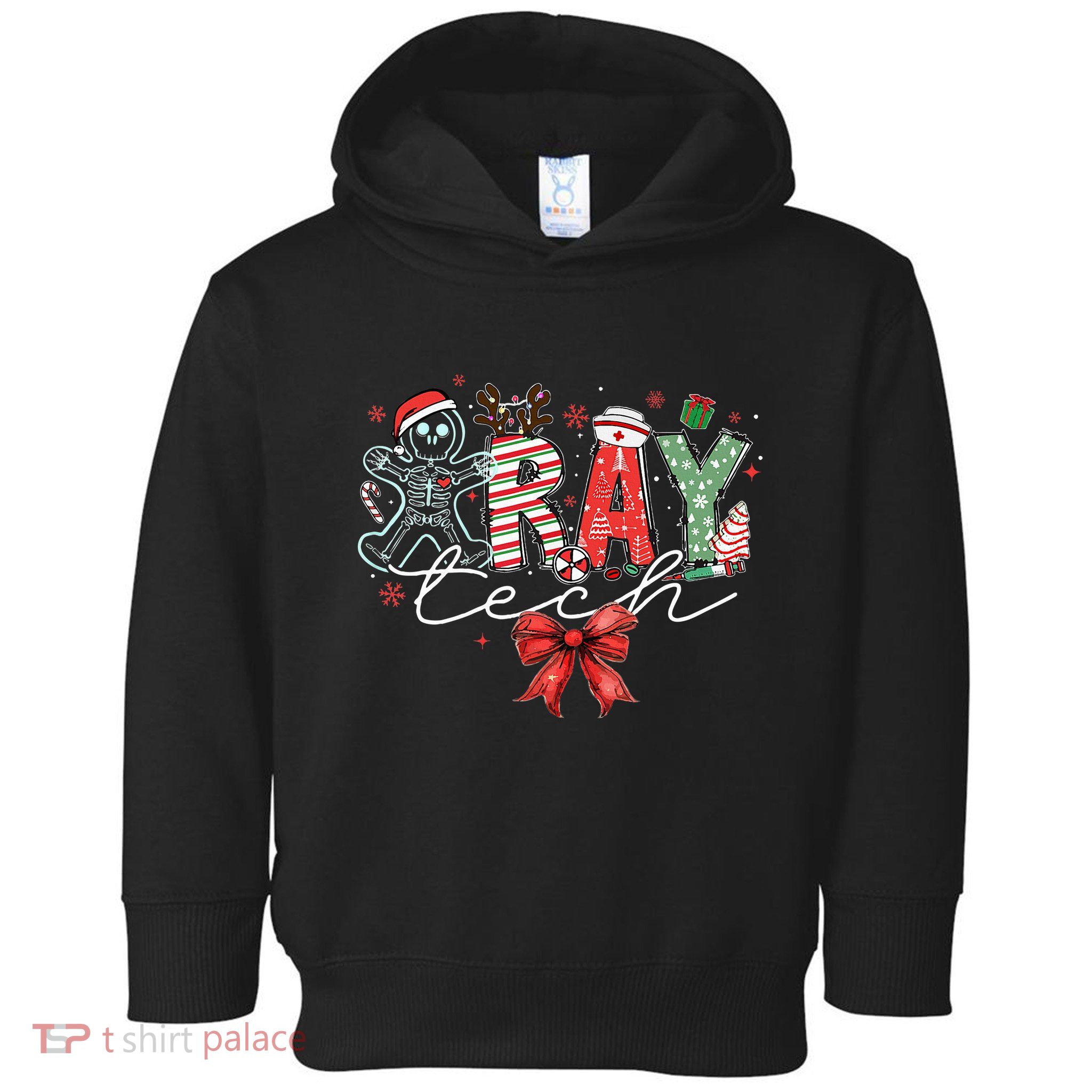 Xray Tech Christmas Bow Rad Tech Radiology Toddler Hoodie