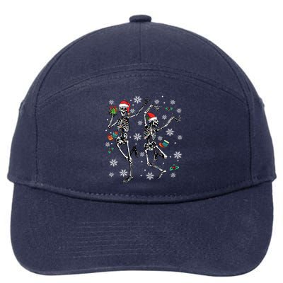 Xmas Tree Christmas Lights Christmas Skeleton Dancing 7-Panel Snapback Hat