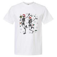 Xmas Tree Christmas Lights Christmas Skeleton Dancing Garment-Dyed Heavyweight T-Shirt