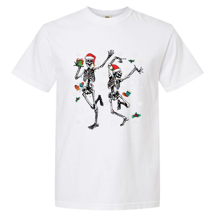 Xmas Tree Christmas Lights Christmas Skeleton Dancing Garment-Dyed Heavyweight T-Shirt