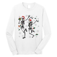 Xmas Tree Christmas Lights Christmas Skeleton Dancing Long Sleeve Shirt