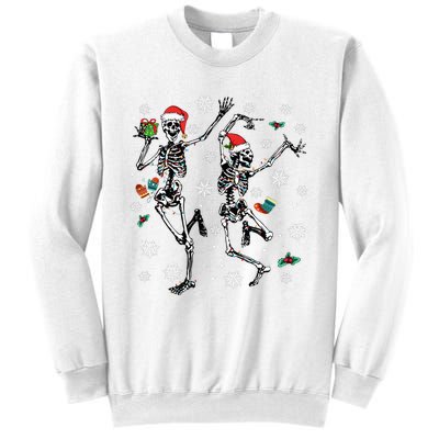 Xmas Tree Christmas Lights Christmas Skeleton Dancing Sweatshirt