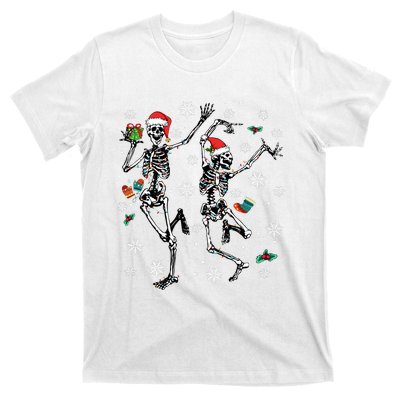 Xmas Tree Christmas Lights Christmas Skeleton Dancing T-Shirt