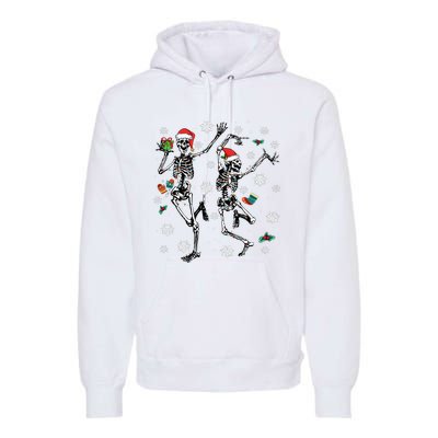 Xmas Tree Christmas Lights Christmas Skeleton Dancing Premium Hoodie