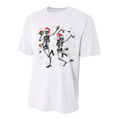 Xmas Tree Christmas Lights Christmas Skeleton Dancing Performance Sprint T-Shirt