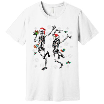 Xmas Tree Christmas Lights Christmas Skeleton Dancing Premium T-Shirt