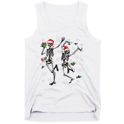 Xmas Tree Christmas Lights Christmas Skeleton Dancing Tank Top