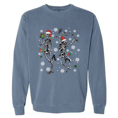 Xmas Tree Christmas Lights Christmas Skeleton Dancing Gift Garment-Dyed Sweatshirt