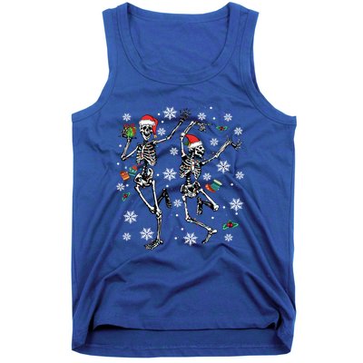 Xmas Tree Christmas Lights Christmas Skeleton Dancing Gift Tank Top