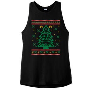 Xmas Tree Christmas Nativity Scene Christian Ugly Christmas Ladies PosiCharge Tri-Blend Wicking Tank