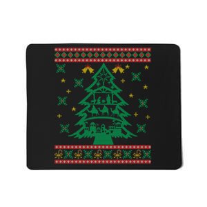 Xmas Tree Christmas Nativity Scene Christian Ugly Christmas Mousepad