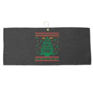 Xmas Tree Christmas Nativity Scene Christian Ugly Christmas Large Microfiber Waffle Golf Towel