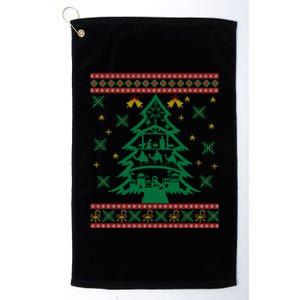 Xmas Tree Christmas Nativity Scene Christian Ugly Christmas Platinum Collection Golf Towel