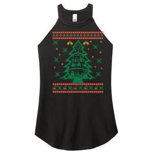 Xmas Tree Christmas Nativity Scene Christian Ugly Christmas Women's Perfect Tri Rocker Tank