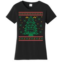 Xmas Tree Christmas Nativity Scene Christian Ugly Christmas Women's T-Shirt