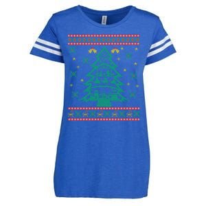 Xmas Tree Christmas Nativity Scene Christian Ugly Christmas Enza Ladies Jersey Football T-Shirt