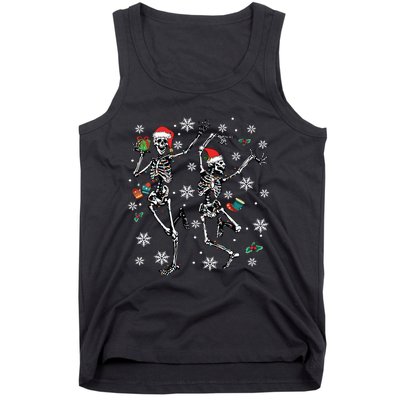 Xmas Tree Christmas Lights Christmas Skeleton Dancing Tank Top