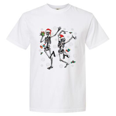 Xmas Tree Christmas Lights Christmas Skeleton Dancing Garment-Dyed Heavyweight T-Shirt