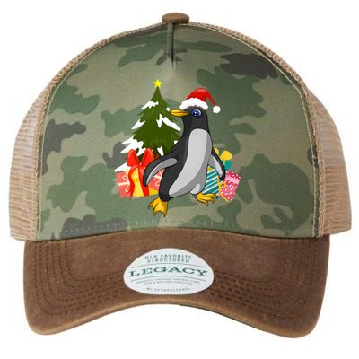 Xmas Tree Christmas Zoo Animal Lover Cute Antarctica Penguin Gift Legacy Tie Dye Trucker Hat