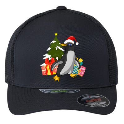 Xmas Tree Christmas Zoo Animal Lover Cute Antarctica Penguin Gift Flexfit Unipanel Trucker Cap