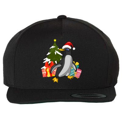 Xmas Tree Christmas Zoo Animal Lover Cute Antarctica Penguin Gift Wool Snapback Cap